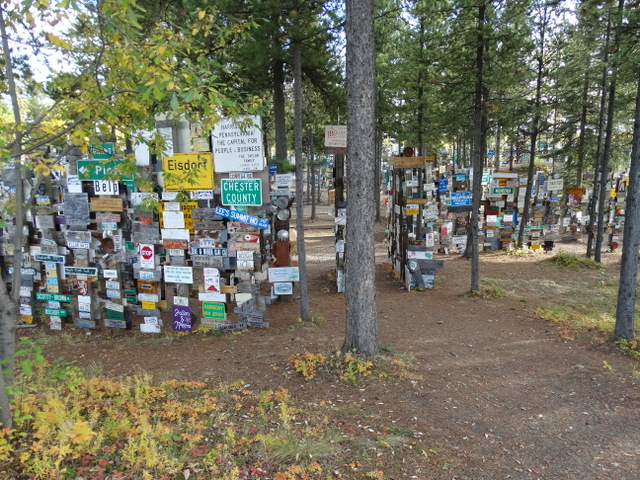 Sign post forest in Watson Lake