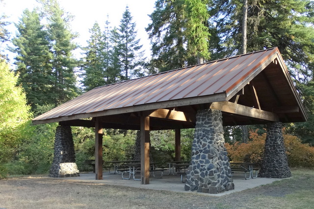 Fireplace picnic shelter