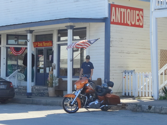 Even in the Cowboy Capital of the World, Mark stops to check out a bike. 