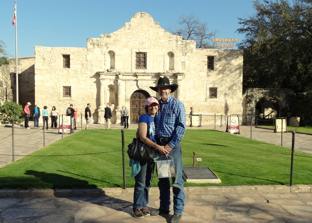 In front of the Alamo.