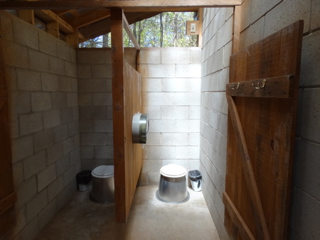 Inside the outhouse...Not bad for an outhouse!