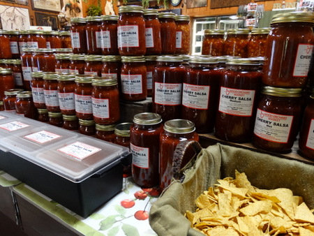 Cherry salsa...Door County is known for their cherries and you  can find cherry products everywhere you go here.