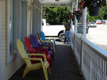 The chairs and the flower baskets on the front porch sure made it look like it should be open though.