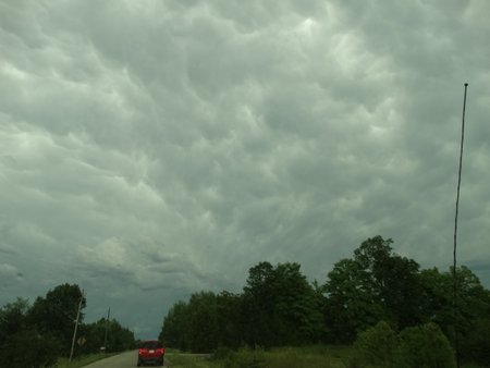 The storm had passed by the time we got to Cty Rd ZZ near home, but the sky still looked pretty wild!