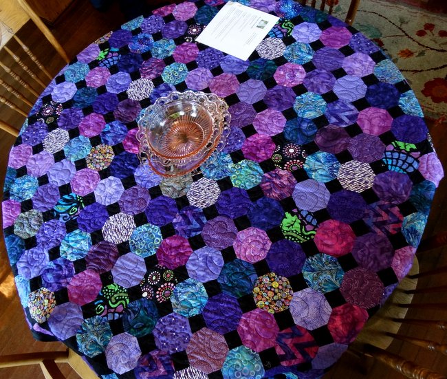 I loved this one that they draped over the table.  It looks like a parquet floor, only prettier.