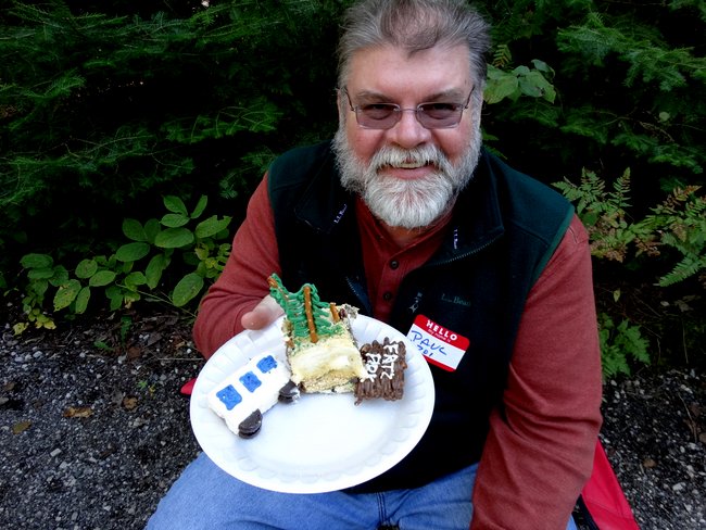 Paul's piece of the cake, including his RV and the Fritz Park sign.