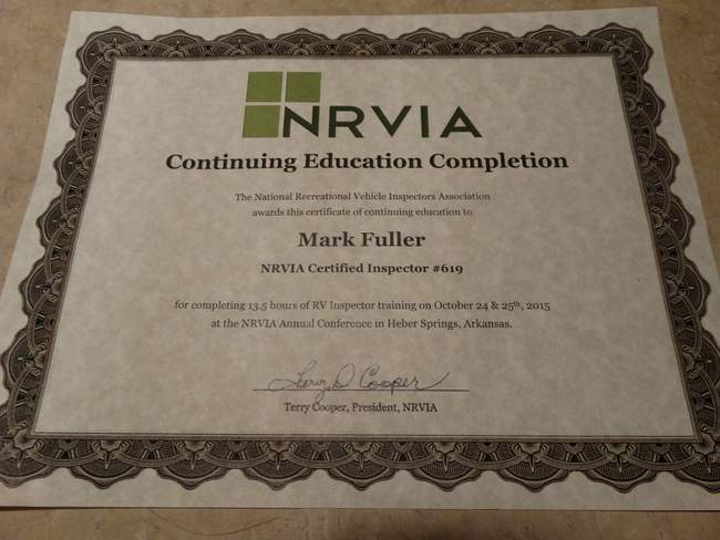 Here's Mark's continuing education certificate for attending the conference this weekend.