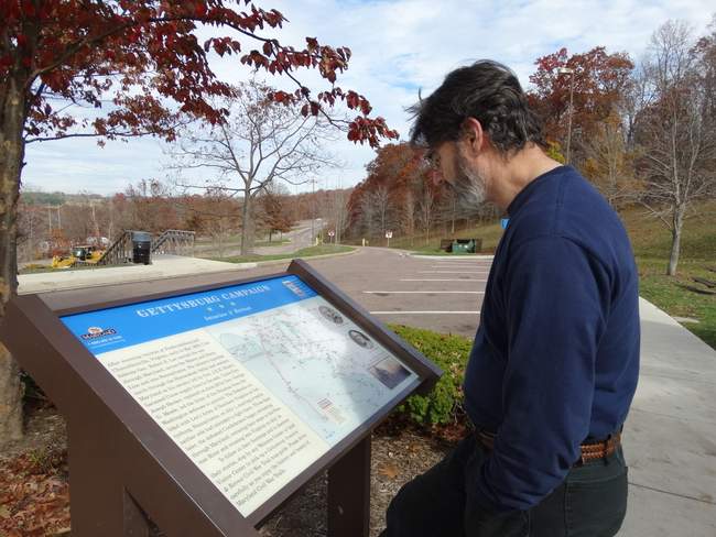 There was a plaque telling about the Gettysburg campaign and saying we could get a map of the campaign trail and retreat.  It was enticing, but we couldn't find any place that had the map.  :-(