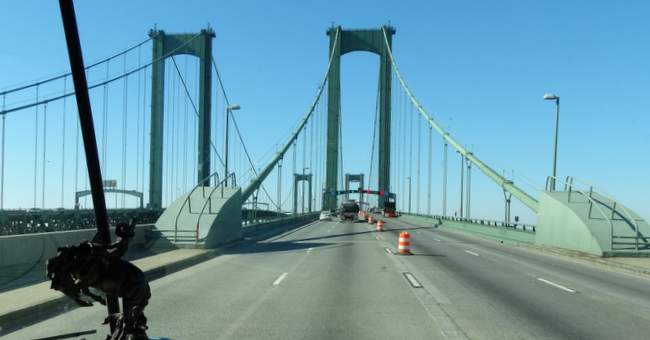 We crossed this toll bridge between states.