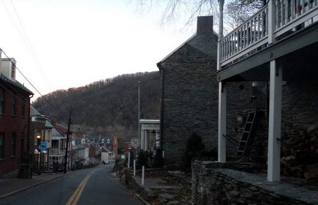 Driving into the historic part of Harper's Ferry