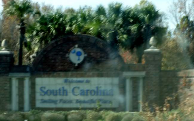 ...and very nearly missed this: Welcome to South Carolina!