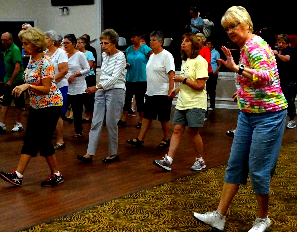 This is a line dancing class, also in Woodland Hall.