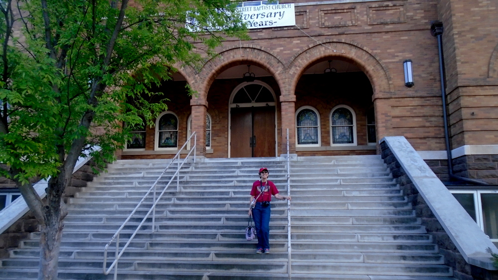 Me on the steps of the 16th Street Baptist Church.
