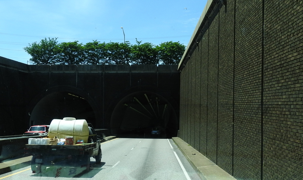 Entering the tunnel that goes under Mobile, AL