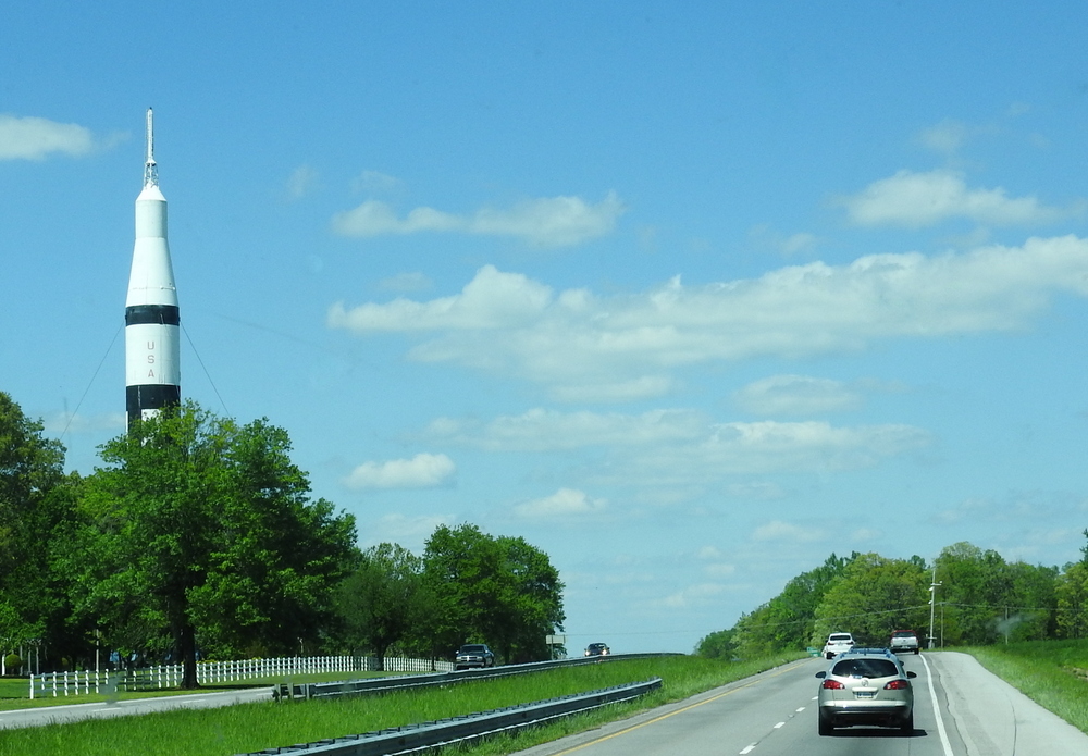 This looked like a Saturn rocket, and as we passed it, Mark said it looked like a memorial.  Makes me wonder what it was doing in Alabama.
