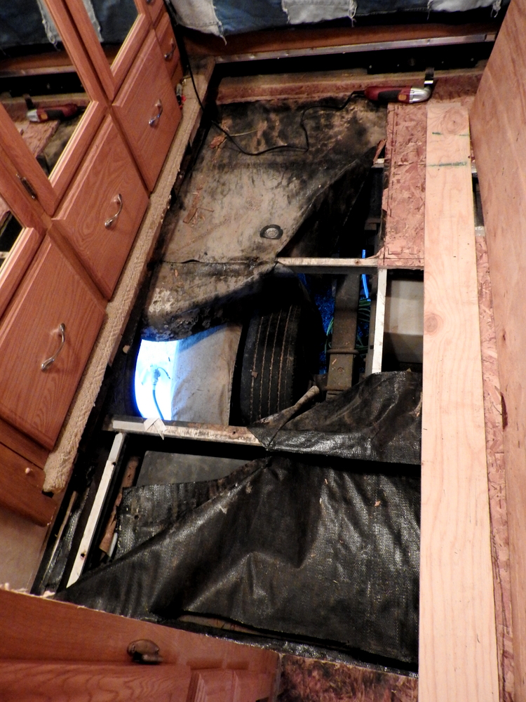 Eventually we had a big hole in our bedroom floor that went clear through to the outside.