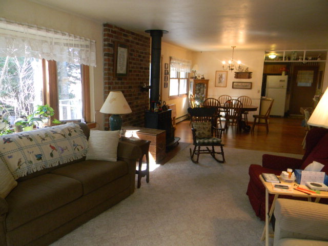 Looking from the living room toward the kitchen