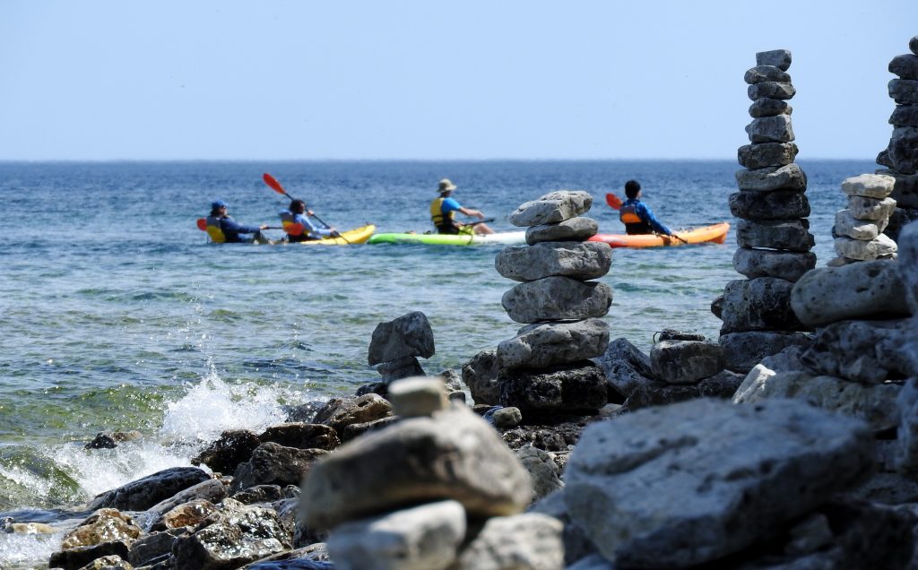 There was a kayak tour going by.